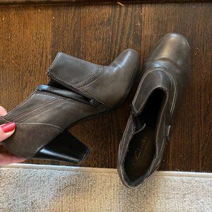 Clarks leather booties
